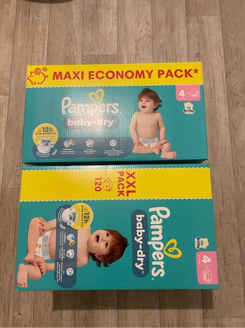 Mega pack de 240 couches pampers baby dry taille 4 neuf
