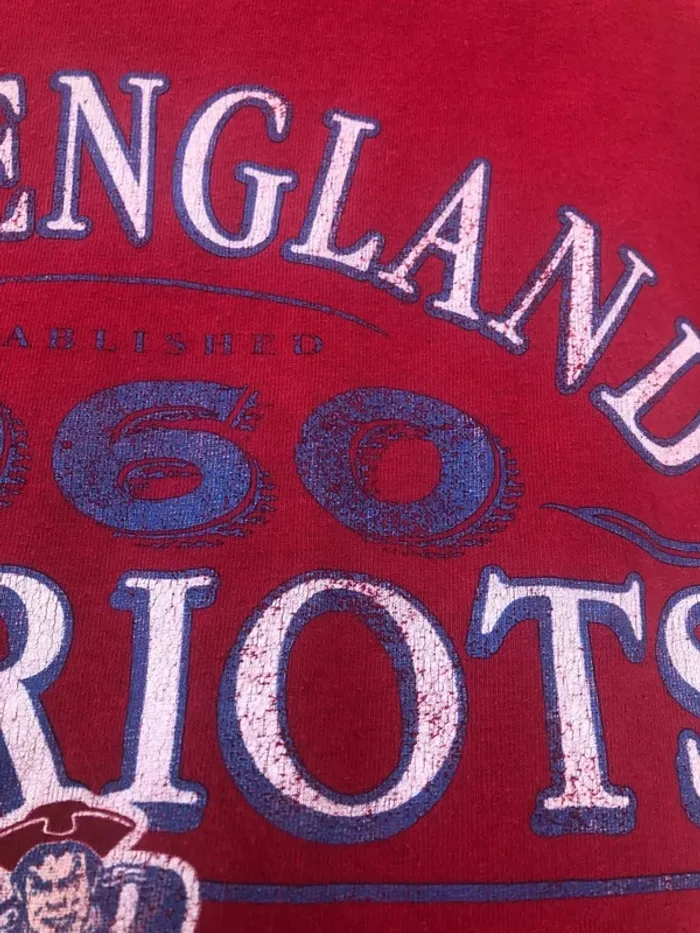 T-shirt vintage NFL red 1960 New England Patriots Mens M - photo numéro 6