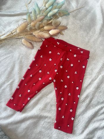 Legging rouge à fleur 6 mois