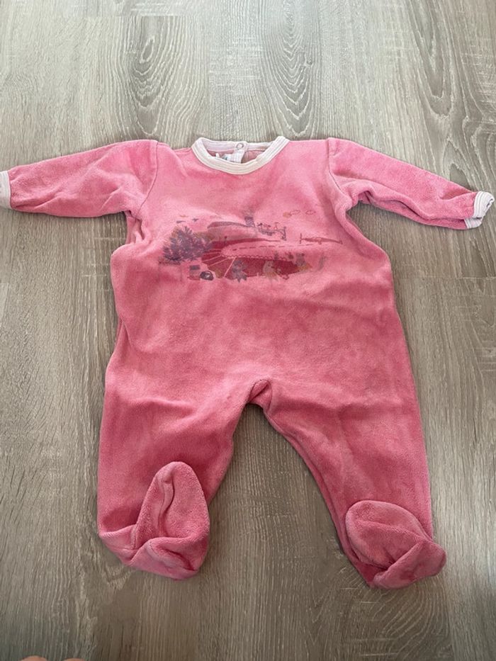 Pyjama grenouillere petit bateau fille rose 6 mois 67 cm