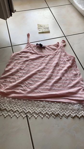 Débardeur rose taille 34