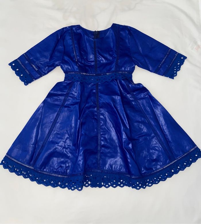 Robe en bazin pour fille couleur bleu - photo numéro 2