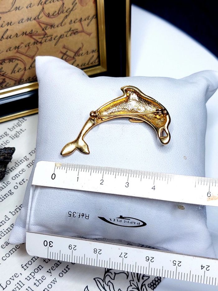 Magnifique broche dauphin vintage - photo numéro 4
