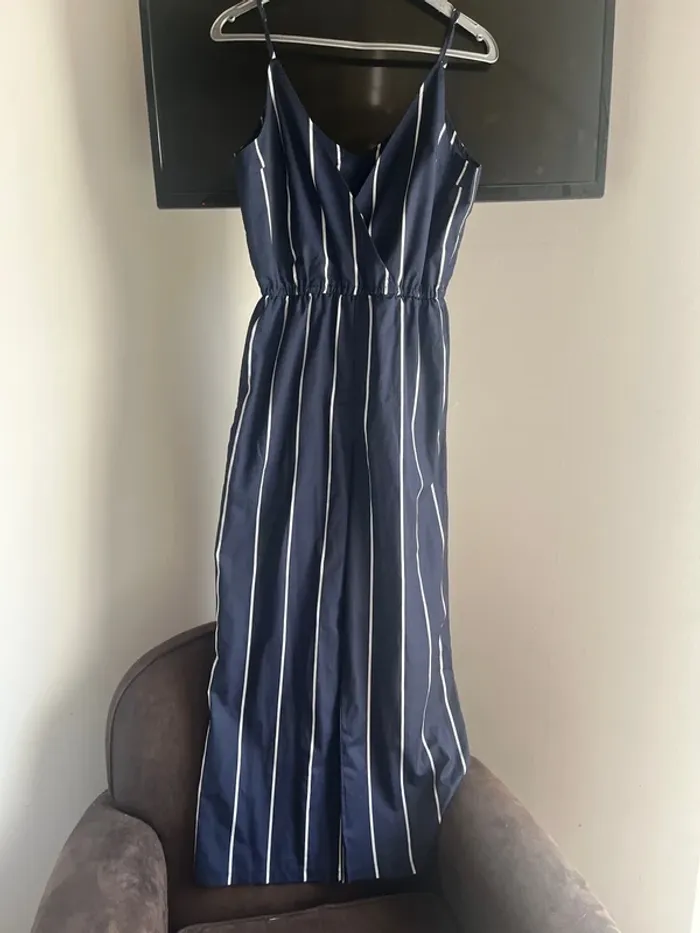 Combinaison rayer bleu et blanc