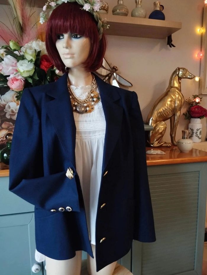 💞 Ensemble Vintage Blazer & Jupe Pure Laine T42/44💞 - photo numéro 11
