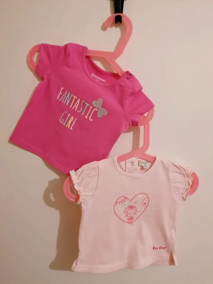 Lot tee-shirt été fille 6 mois