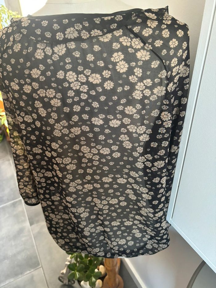 Blouse 1.2.3. translucide noire/taupe T44 - photo numéro 11