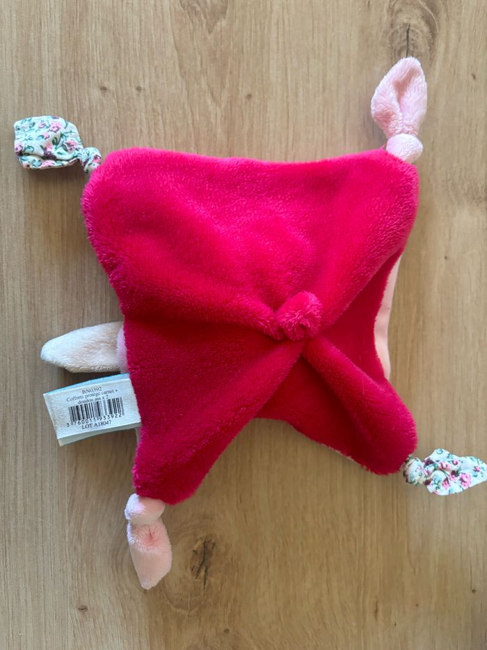 Doudou plat lapin poupi rose fuschia baby nat - photo numéro 3