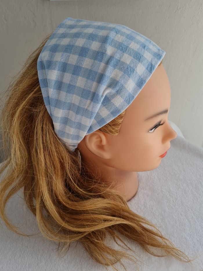 Bandeau vichy bleu ciel - photo numéro 1
