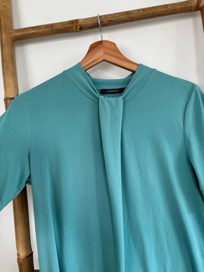 t shirt habillé bleu turquoise - photo numéro 3