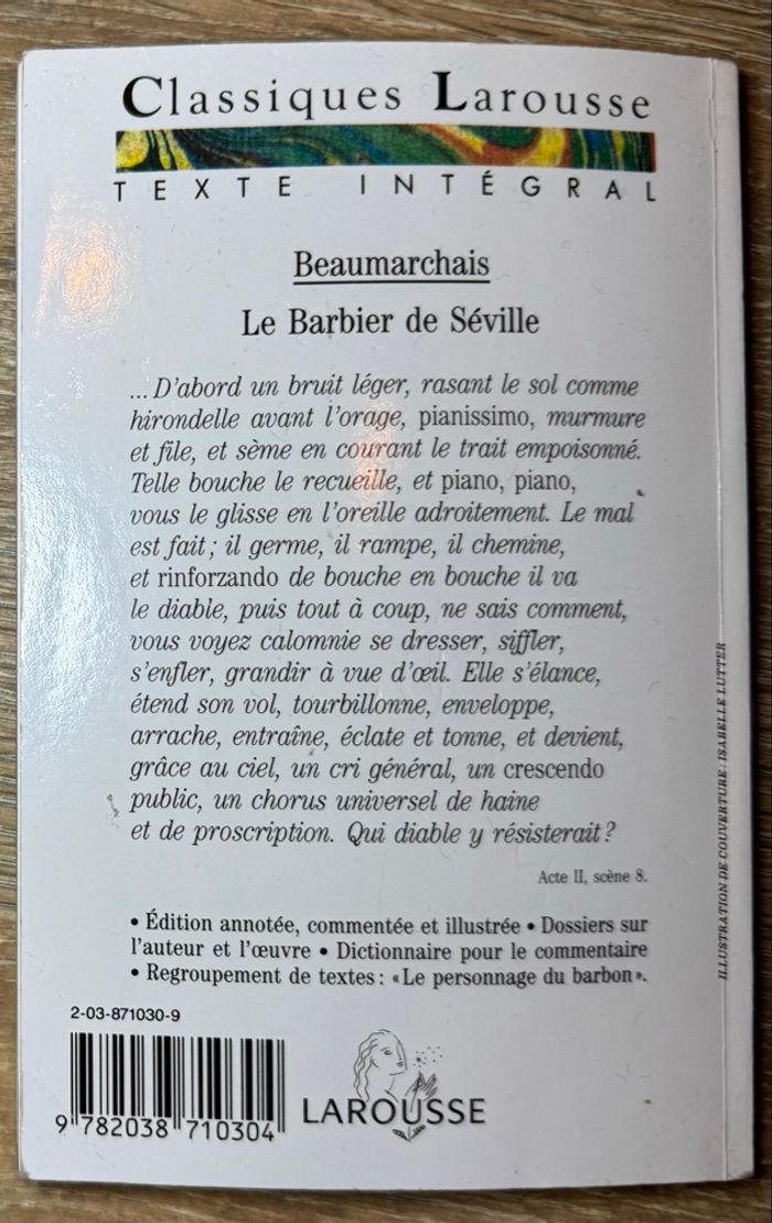 Livre - Beaumarchais - Le Barbier de Séville / - photo numéro 2