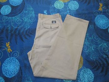Pantalon homme Dockers American Khakis coupe décontracté à pinces 100% coton W33 L32 Beige (A122)