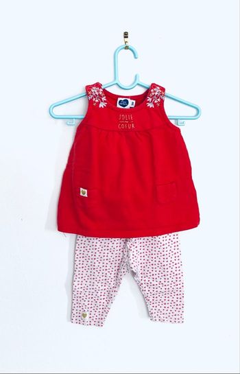 Ensemble legging et blouse « Mots d’enfants » taille 3 mois