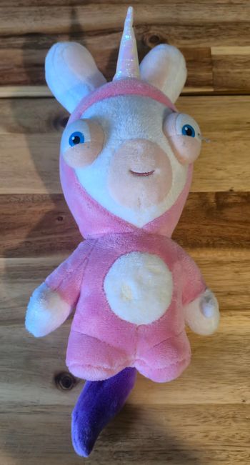 Peluche lapin crétin licorne
