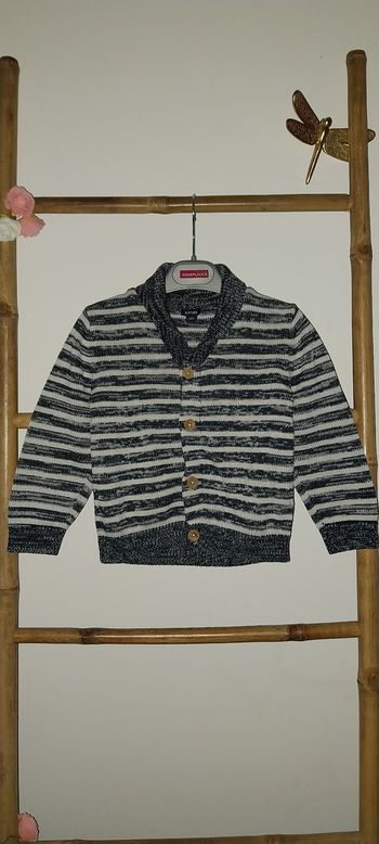 Gilet/ Cardigan coton rayé excellent état taille 2 ans by Kiabi