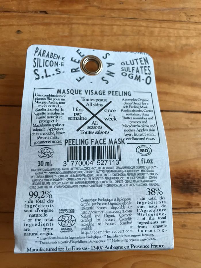 Masque peeling visage La fare 1789 - photo numéro 2