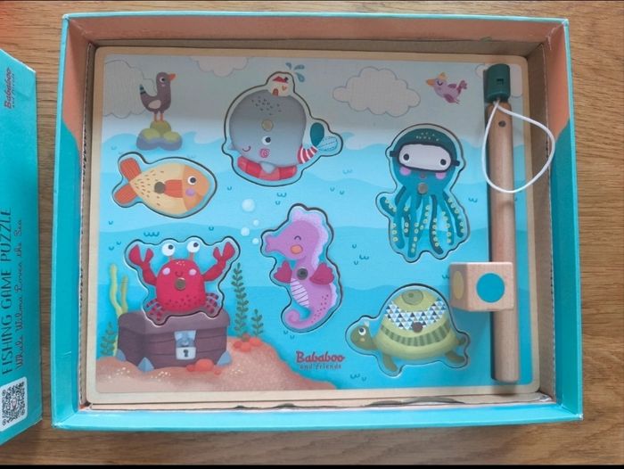 Puzzle jeu de pêche à la ligne en bois - photo numéro 3