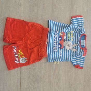 Ensemble short + tshirt manche courte baby looney tunes taille 6 mois