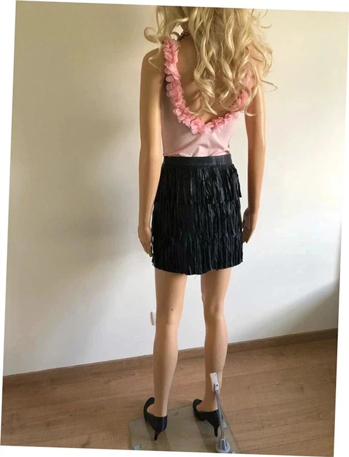Jupe courte noire à franges Morgan taille 34 jamais portée - photo numéro 10