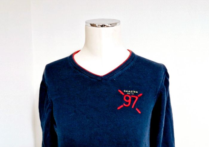 Pull bleu marine col v - 164 - gaastra - photo numéro 3