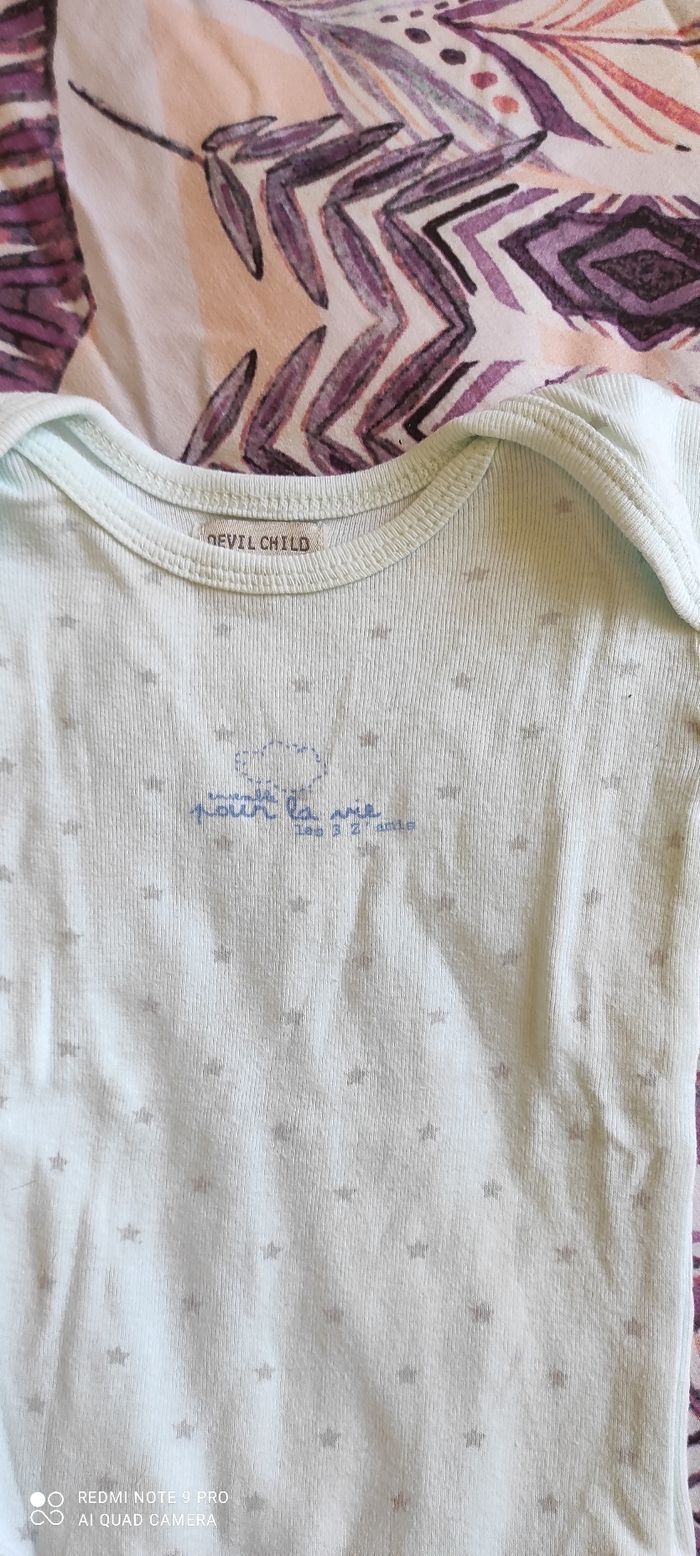 Lot 3 bodies à manches courtes Petit bateau 6 mois - photo numéro 7