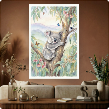 Affiche murale "Koala Endormi" poster animal australien nature déco A3 Sans cadre