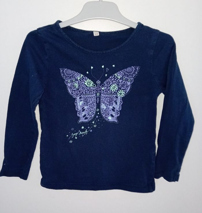 T-shirt été 2/3 ans Tex motif Papillon - photo numéro 3