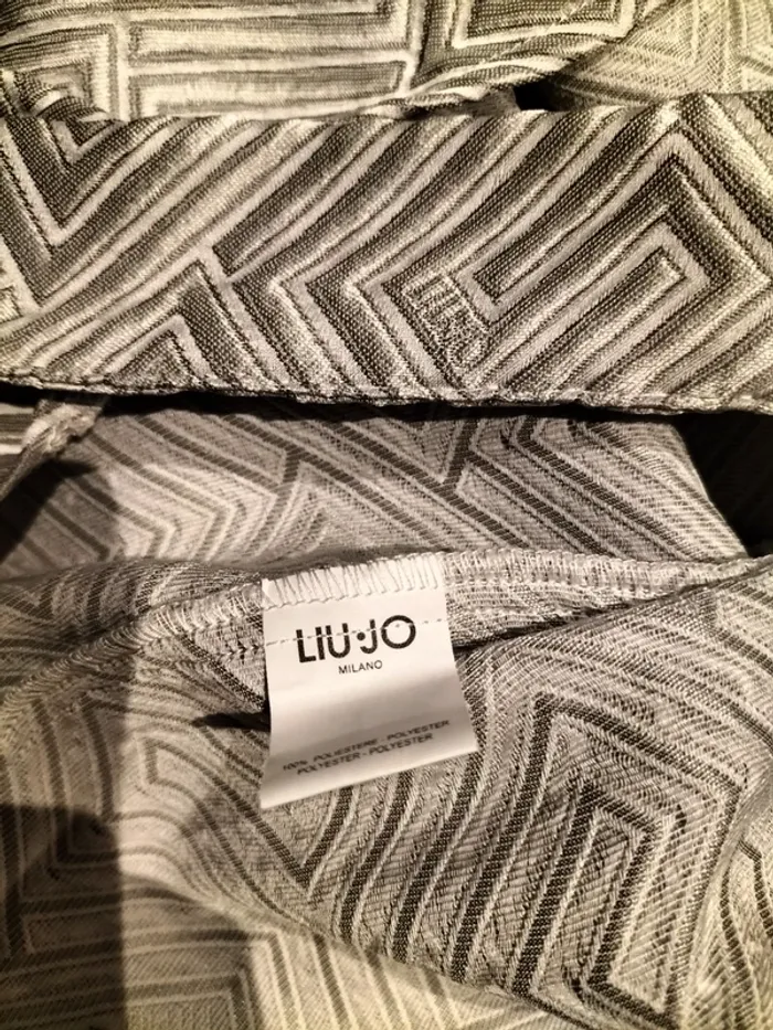 Sac fourre-tout / Tote bag "Liu Jo" gris motif géométrique - photo numéro 3