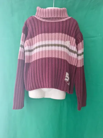 Pull col roulé rayé 6 ans 114 cm Sucre d’Orge