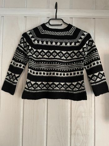 Pull mailles noir et blanc - Zara - 6ans