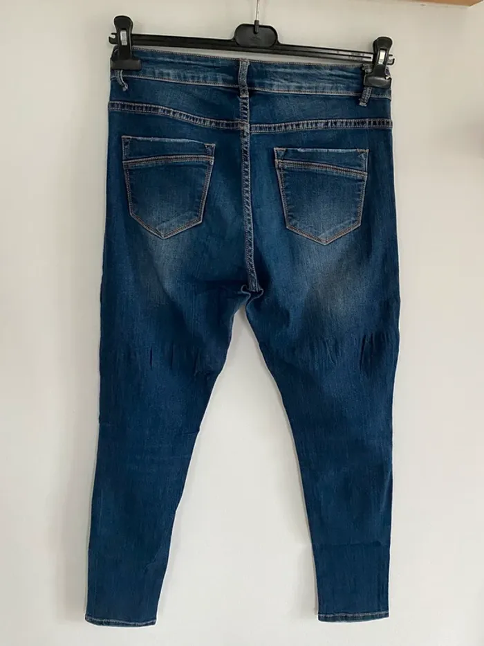 Jeans I DODO bleu avec trou - photo numéro 6