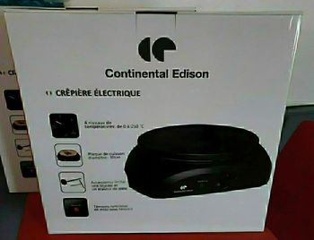 CREPIERE ELECTRIQUE CONTINENTAL EDISON LOUCHE ET RATEAU INCLUS NEUF