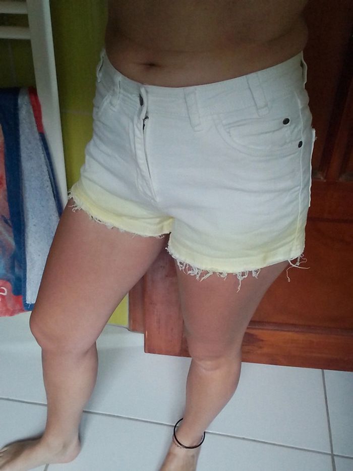 Short femme jaune et blanc Camps United - photo numéro 3
