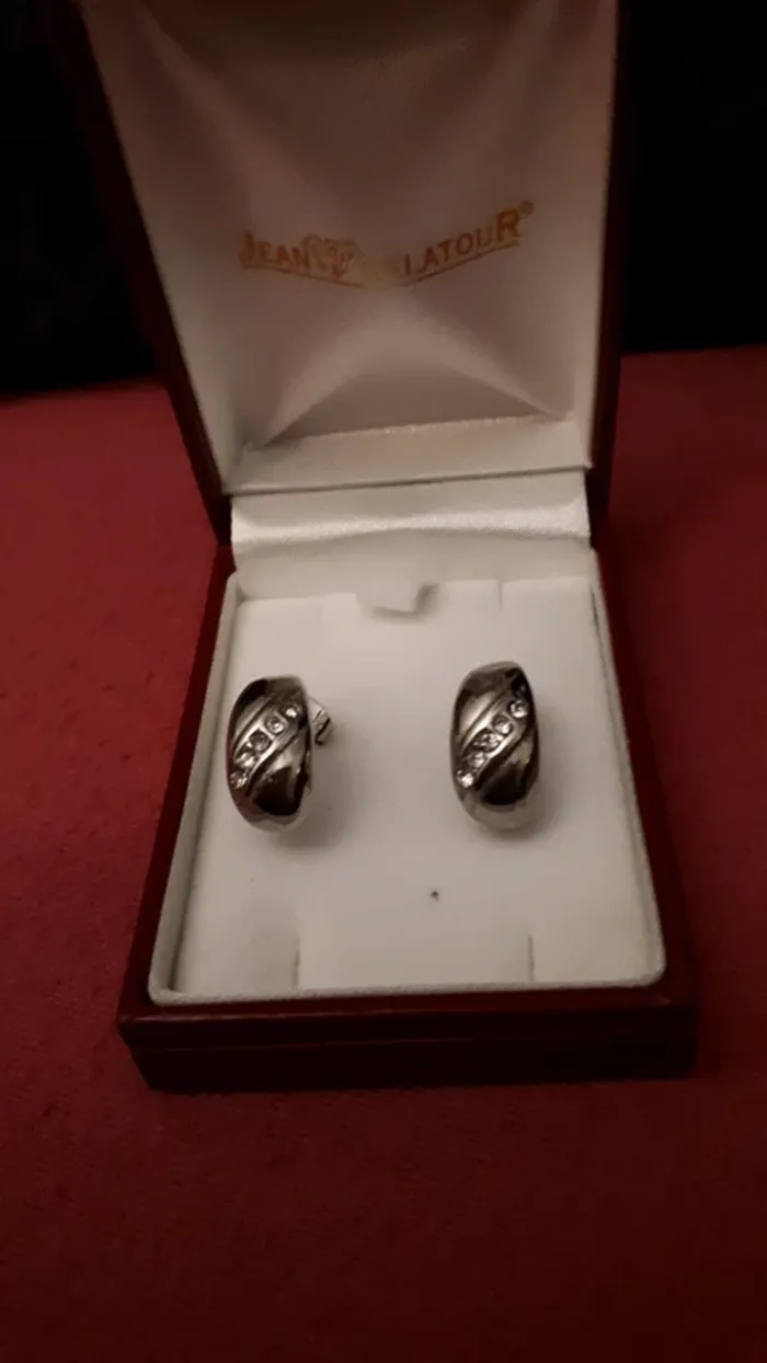 Boucles d'oreilles acier zirconia - photo numéro 4