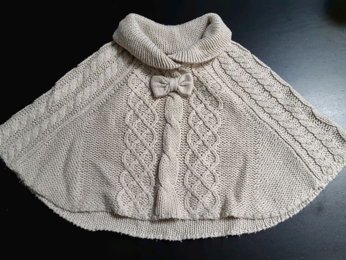 Cape poncho crème tri ot bébé fille 12 24 mois