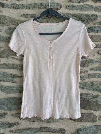 T-shirt rose pale taille S