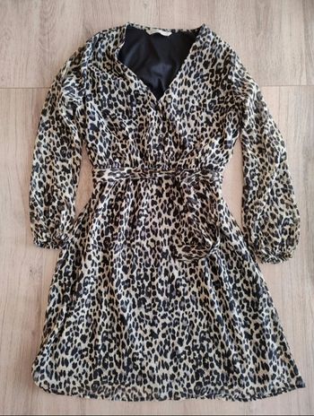 Robe motif léopard - manches longues