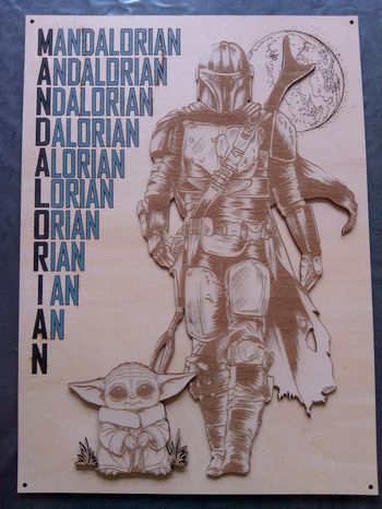 Plaque décorative Mandalorian et Grogu 