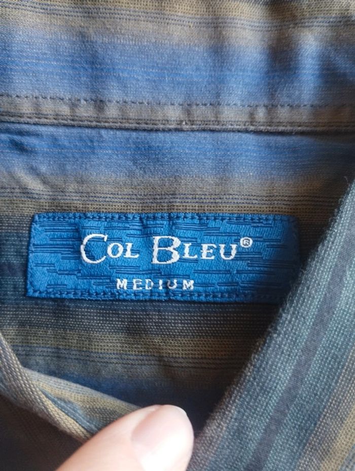 Chemise homme manches longues col bleu - photo numéro 2