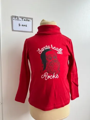 Col roulé rouge - taille 5 ans 🌼