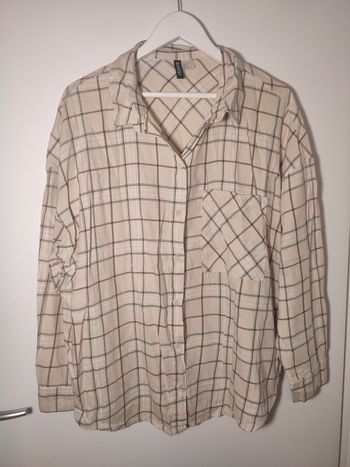 Chemise carreaux beige