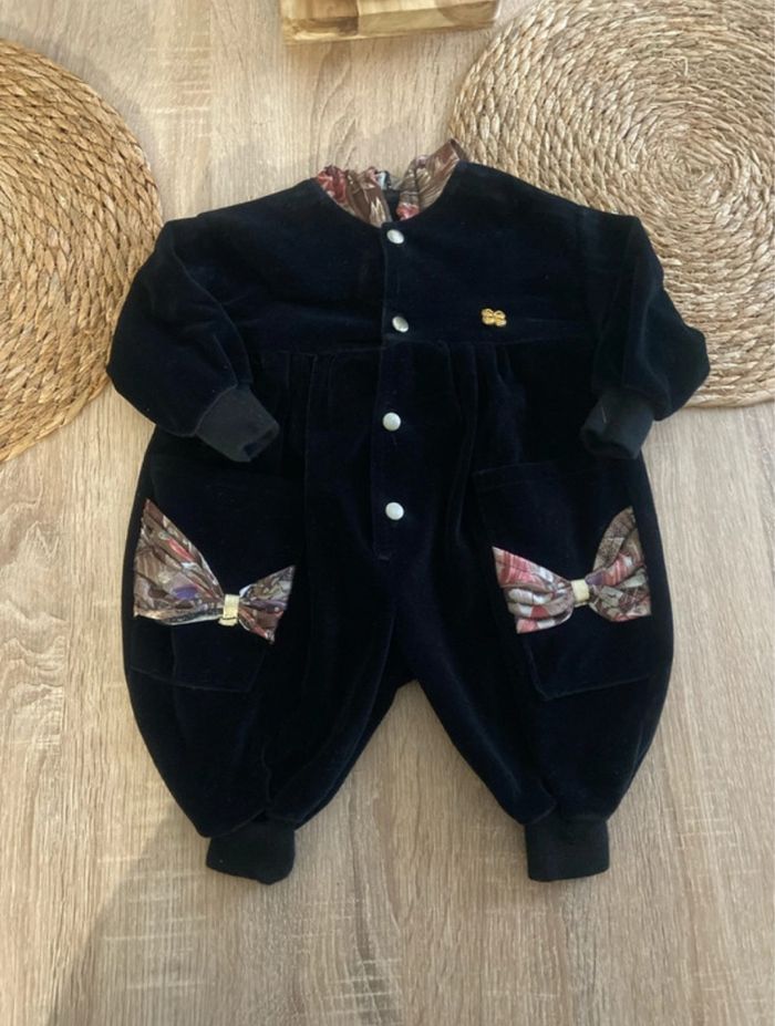 Tenu vintage velours 3 mois filles