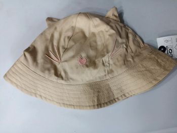 Chapeau chat beige 6-12 mois