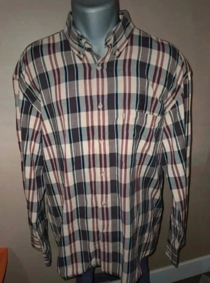 Chemise à carreaux manches longues XL