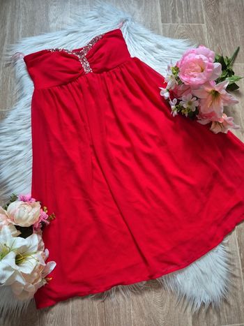 Robe bustier rouge à sequins – Taille 36 – Walk and Talk