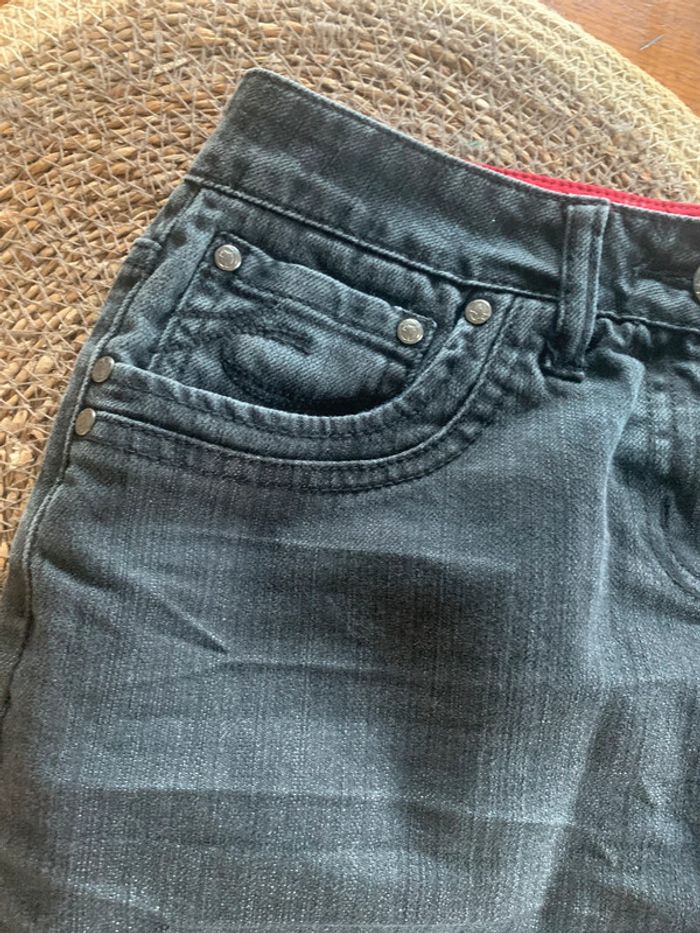 Jupe en jean cache cache taille 38 noire longueur 40cm - photo numéro 6