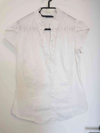Chemisier manche courte coton blanc taille 40