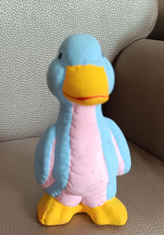 Tirelire oie canard bleu rose ancienne - photo numéro 4