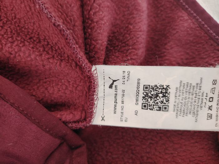 Veste à capuche Puma – Bordeaux & Noir TAILLE L - photo numéro 7