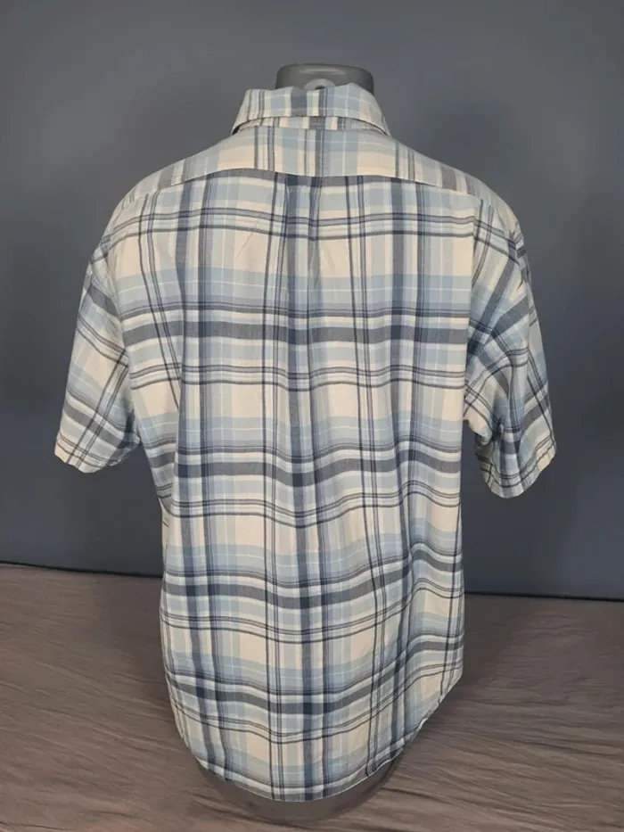 Chemise Ralph Lauren à carreaux bleu clair – Taille L – 100% coton (557) - photo numéro 5